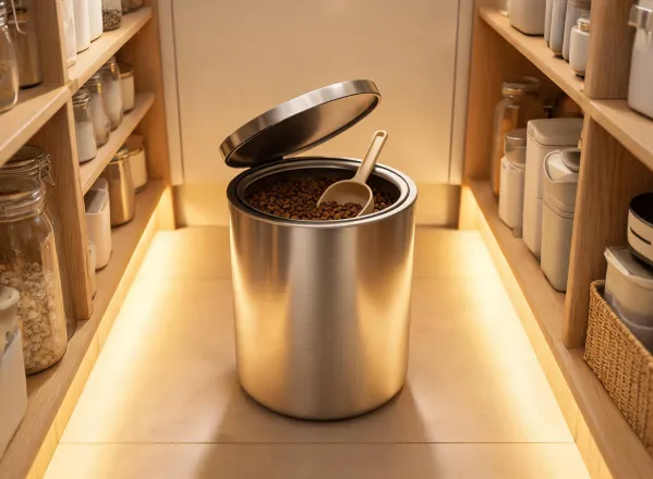 Pet food storage station
